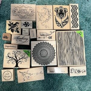 Rubber/clear stamps, embossing powder and heat gun